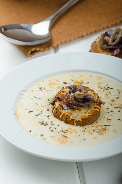 Creamy onion - garlic soup Stock photo © Peteer