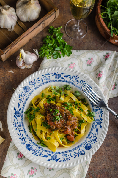 Italien pâtes ragoût de boeuf rustique alimentaire délicieux [[stock_photo]] © Peteer