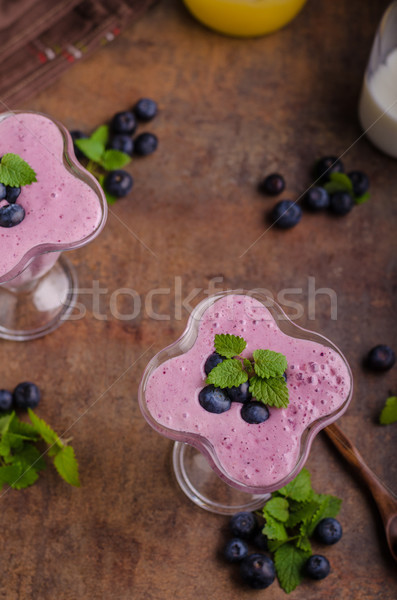 Bessen smoothie vers kruiden mint voedsel Stockfoto © Peteer