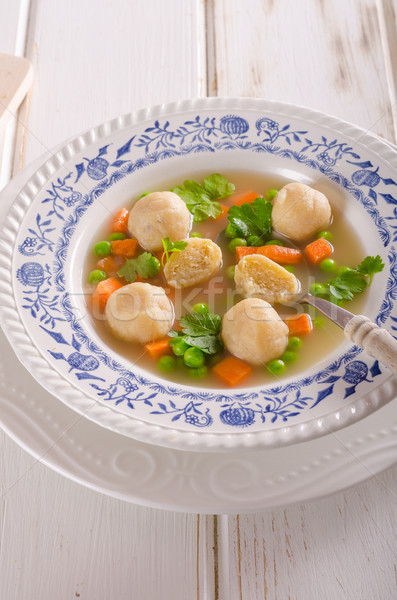 Fresh vegetable soup with chicken dumplings Stock photo © Peteer