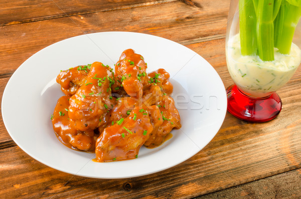 Buffalo chicken hot wings Stock photo © Peteer