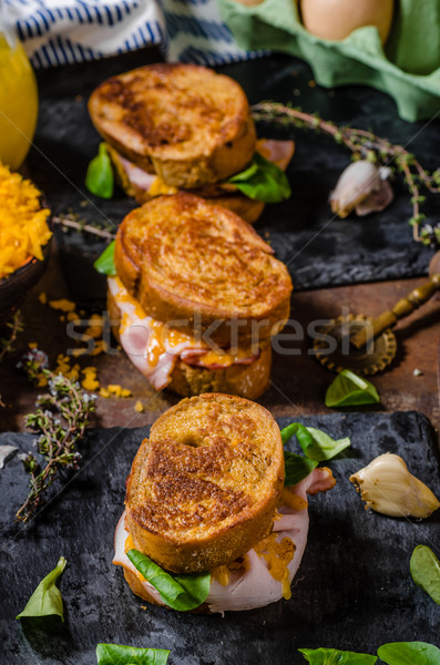 French toast with ham and cheese Stock photo © Peteer