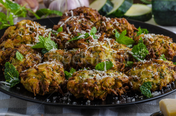 Courgette and Mint Fritters Stock photo © Peteer