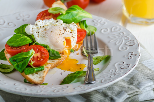 Stok fotoğraf: Taze · sağlıklı · kahvaltı · yumurta · salata