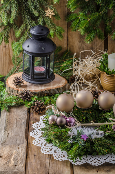 Stock photo: Christmas advent wreath