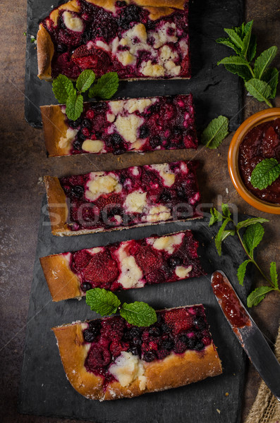 Traditional Czech crumble with berries Stock photo © Peteer
