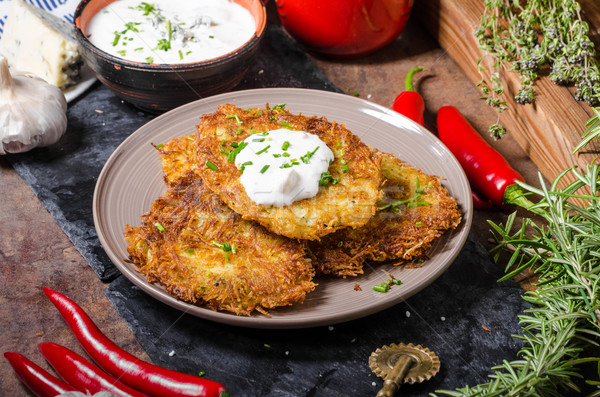 Fried potato pancakes Stock photo © Peteer