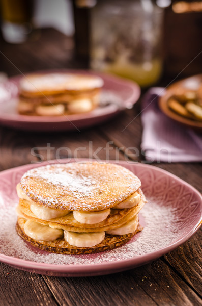 Chocolate banana pancakes Stock photo © Peteer