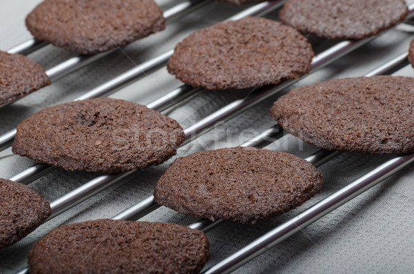 étcsokoládé kekszek házi készítésű 80 százalék csokoládé Stock fotó © Peteer