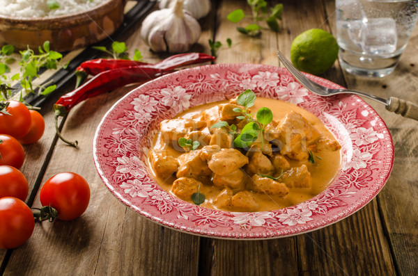 Chicken curry with herbs Stock photo © Peteer