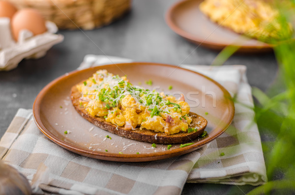 Stock photo: Scrambled eggs with cheese