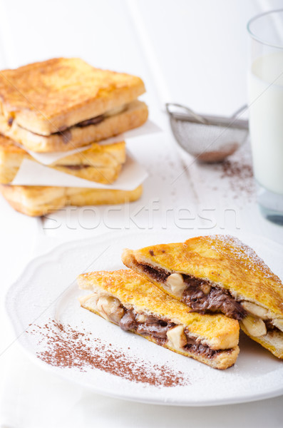 French toast stuffed with chocolate and banana Stock photo © Peteer