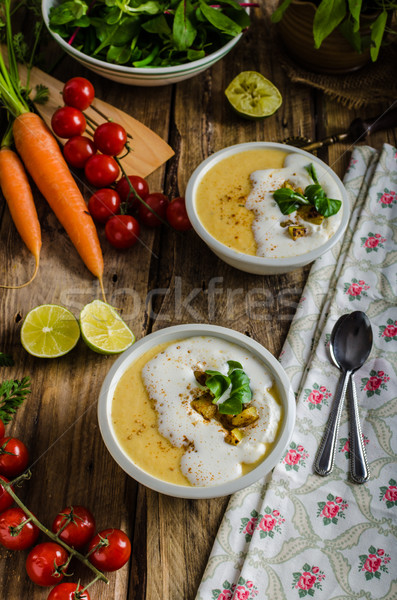 сливочный сельдерей суп домашний взбитые сливки Сток-фото © Peteer