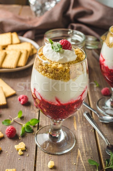 Foto d'archivio: Cheesecake · dessert · vetro · semplice · fresche