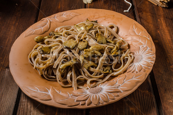 Wholemeal pasta with oyster Stock photo © Peteer