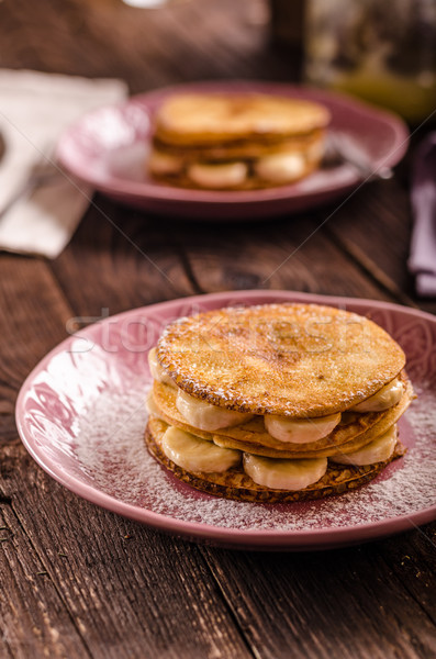 Chocolate banana panquecas comida fotografia Foto stock © Peteer