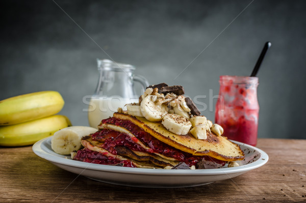 Homemade pancakes with currant jam Stock photo © Peteer