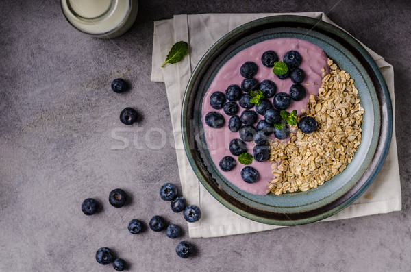 Stock photo: Homemade blueberry yogurt