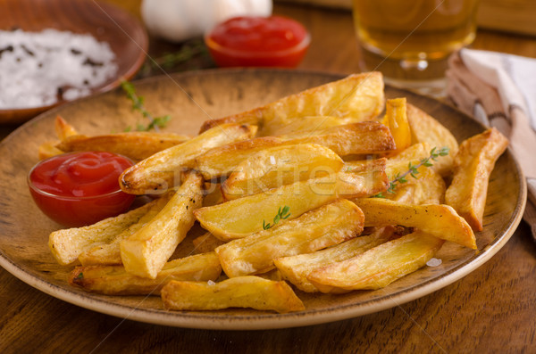 Homemade french fries with organic ketchup Stock photo © Peteer