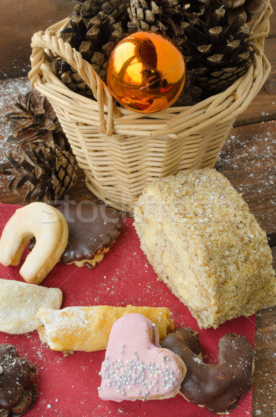 Christmas candy with pinecone in punnet Stock photo © Peteer
