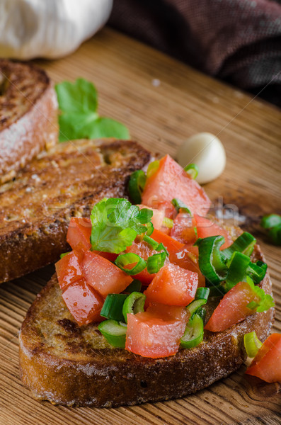French garlic toast with vegetable salad Stock photo © Peteer