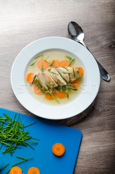 Chicken broth with fresh vegetables Stock photo © Peteer