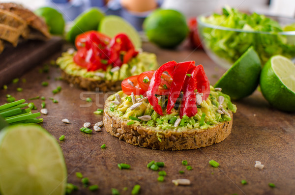 Bio авокадо масло хлеб цельнозерновой хлеб семян Сток-фото © Peteer