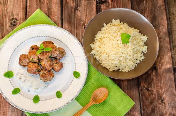 Beef meatballs with cilantro Stock photo © Peteer