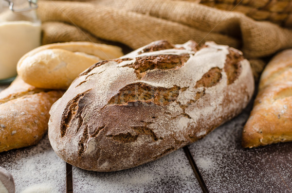 Fresh Farmer rustic style bread with pastry Stock photo © Peteer