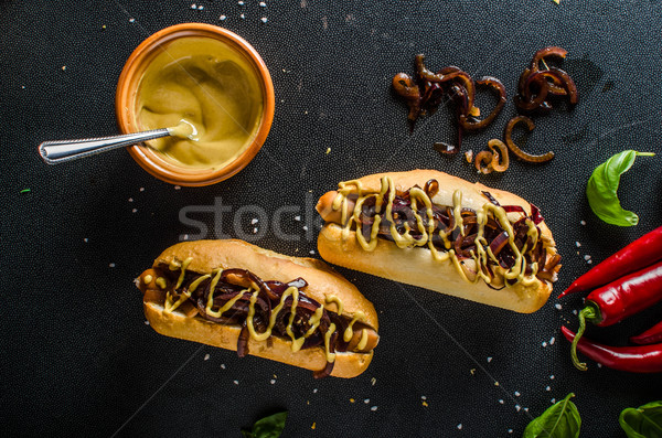 All beef hotdogs Stock photo © Peteer