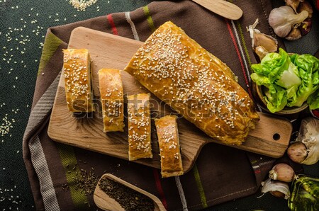 Roll out puff pastry stuffed Stock photo © Peteer