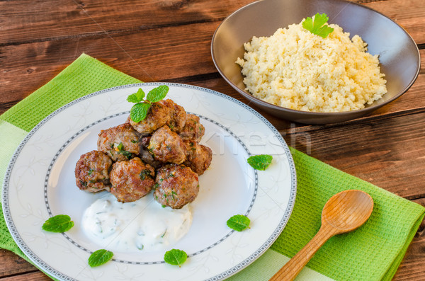 Beef meatballs with cilantro Stock photo © Peteer