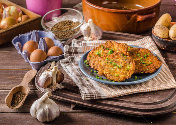 Potato pancakes fried Stock photo © Peteer