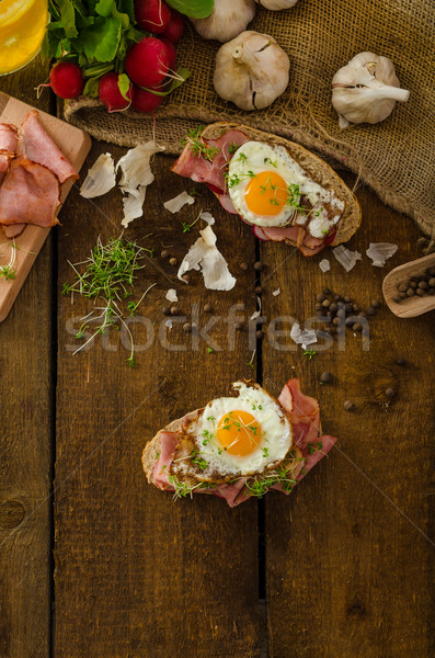 Affumicato prosciutto sandwich rustico pane Foto d'archivio © Peteer