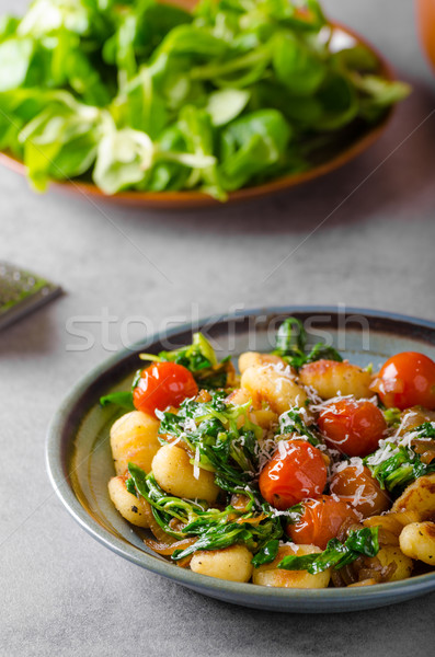 Spinaci aglio pomodori foto pubblicità alimentare Foto d'archivio © Peteer