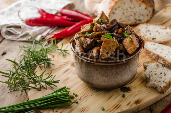 Teriyaki chicken with bread Stock photo © Peteer