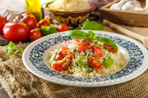 Couscous with pesto Stock photo © Peteer