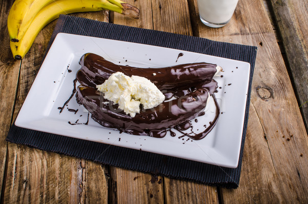 Bananas in chocolate Stock photo © Peteer