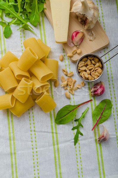 Rigatoni with garlic and herbs pesto Stock photo © Peteer