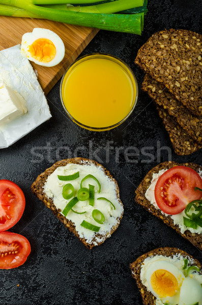 здорового цельнозерновой хлеб кремом сыра bio Сток-фото © Peteer