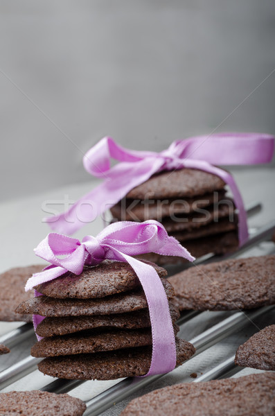 Foto stock: Chocolate · oscuro · galletas · casero · 80 · por · ciento · chocolate