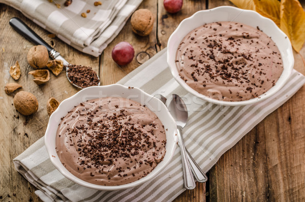 Stok fotoğraf: çikolata · puding · granola · lezzetli · başlatmak