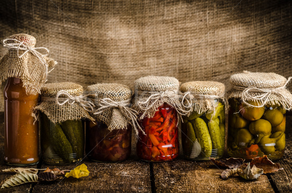 Cocido hortalizas encurtidos casero salsa de tomate Foto stock © Peteer