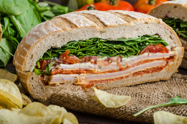 Italiano sándwich completo sabroso jamón queso Foto stock © Peteer