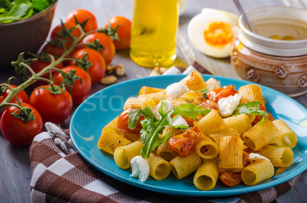 Rigatoni pasta with mozzarella and tomato Stock photo © Peteer