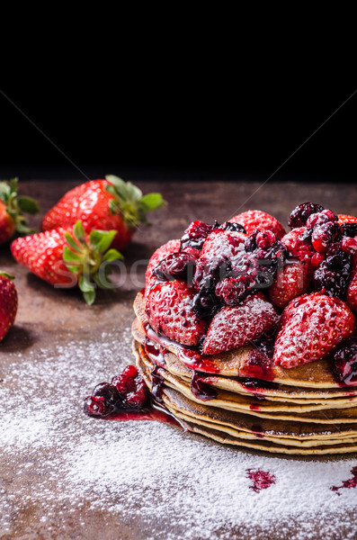 Aardbeien jam esdoorn siroop vruchten chocolade Stockfoto © Peteer