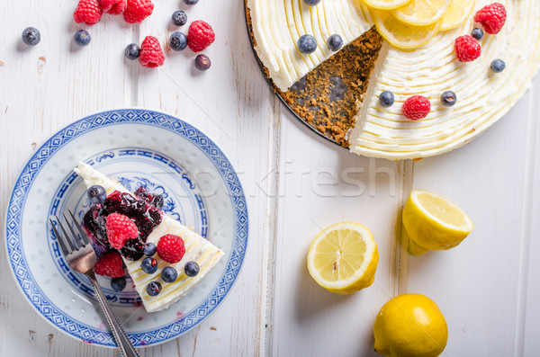 Lemon cheesecake with berries Stock photo © Peteer