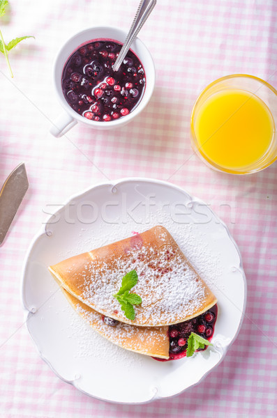 Homemade crepes with berries Stock photo © Peteer