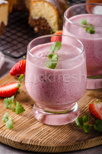 Strawberries milkshake summer drink Stock photo © Peteer