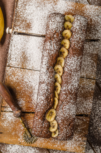 Casero plátano pan chocolate oscuro alimentos Foto stock © Peteer